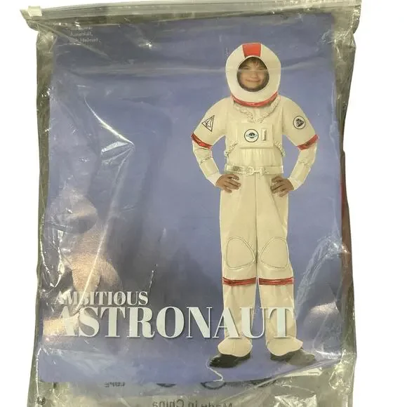 Kid's Astronaut Halloween Costume Space Explorer 3-4 Small New White Red - Picture 6 of 6